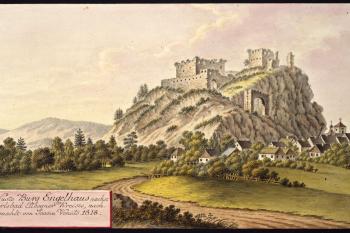 Andělská Hora na vedutě z roku 1818 (©  Ioann Anton)