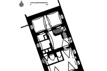 plán přízemí tvrze (© Zdeněk Fišera: Ke stavební podobě tvrzí na Frýdlantsku, Castellologica bohemica 7, Archeologický ústav AV ČR, Praha 2000)