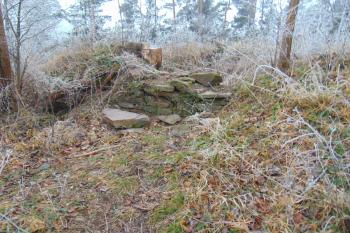 Vnější líc jižní stěny dvouprostorového paláce (© Dušan Dohňanský 01/2021)