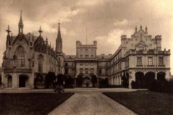 čestný dvůr od jihu (© August Prokop: Burgen und Schlösser, Brno 1888)