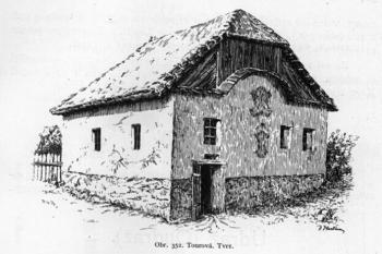 kresba bývalé tourovské tvrze na poč. 20. století ( © Soupis památek, 33. Politický okres písecký (1910), str. 323-324)