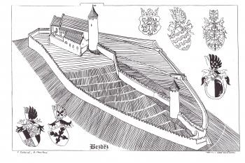 Bezděz 13.století, podle Fr. Gabriela (© jan heřman, 10/2012)