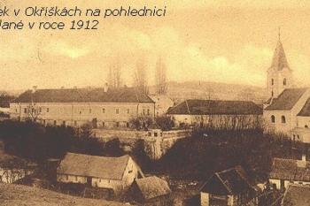 Zámek a kostel v Okříškách (autor neznámý)