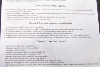 Lázně Jeseník – Balneopark – Návštěvní řád (© Ivo Rozehnal, 07/2011)