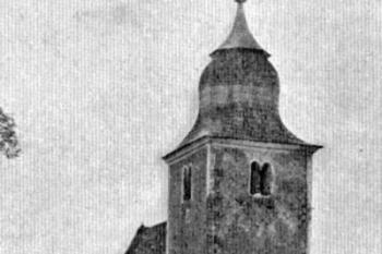 kostel na konci 19. století ( © Karel Hostaš, Ferdinand Vaněk: Soupis památek historických a uměleckých v Království Českém, sv. 12 Politický okres Sušický, Archaelogická komise při České akademii císaře Františka Josefa pro vědy, slovesnost a umění, Praha 1900)