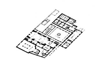 půdorys kláštera na historickém plánu z 18. století ( © kol.: Encyklopedie českých klášterů, Libri, Praha 1997)
