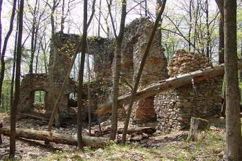 Zachovalý zbytek paláce zadního hradu, pohled od východu ( © Roman Řezáč 05/2006)