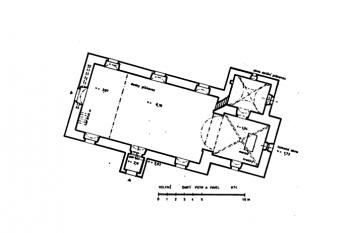 půdorys kostela ( © Průzkum sakrálních objektů okresu Chomutov)