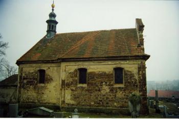 kostel od severu, stav v březnu r. 2003 (© Jaroslav Valečka, 3/2003)