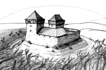 idealistická podoba hradu v době, než ho zbořili husité ( © Ondřej Štěpánek 02/2007)