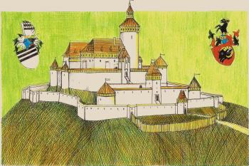 rekonstrukce hradu podle R. Vojkovského (© jan heřman, 02/2012)