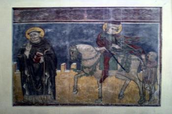 vlevo sv. Hilarius, vpravo se sv. Martin dělí o plášť se žebrákem (© Martin  Tlach, 08/2012)