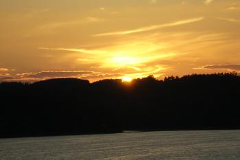západ slunce nad Vranovskou přehradou (© Karel Blažek, 08/2008)
