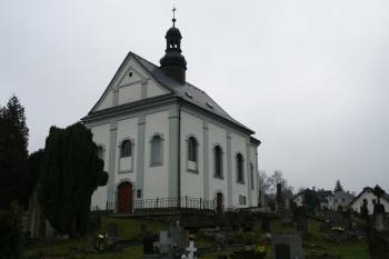 Kostel sv. Jana Křtitele na místě pův. tvrze (© Petr Nožička 11/2012)