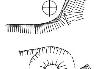 Lysov - terénní nákres ( © Ilustrovaná encyklopedie moravských hradů, hrádků a tvrzí, Miroslav Plaček, Libri 2001)