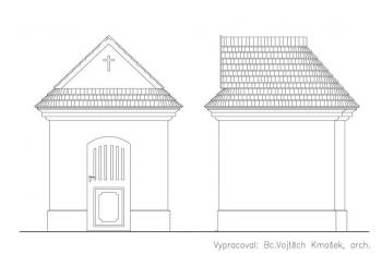 Plánovaná podoba obnovené kaple (© Spolek archaických nadšenců  o.s., 01/2013)