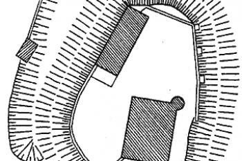 terénní náčrt ( © Ilustrovaná encyklopedie moravských hradů, hrádků a tvrzí)