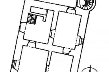 půdorys přízemí ( © Miroslav Plaček: 'Ilustrovaná encyklopedie moravských hradů, hrádků a tvrzí', Libri, Praha 2001)