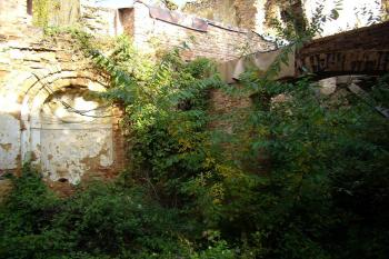 ruiny vstupní haly se štukovou nikou (© Petr Pospíšil, 10/2013)