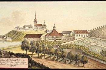 Zámek na obr. I.A.Venuta z r. 1815 (© J. A. Venuto, 1815)