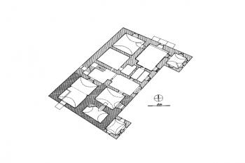 plán přízemí zámku (© Z. Procházka, J. Úlovec: Hrady, zámky a tvrze okresu Tachov, Okresní muzeum v Tachově, Tachom 1988-1990)