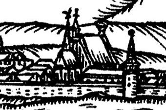 klášter na výřezu z veduty Jana Willenberga z roku 1593 (© kol.: Uherské Hradiště, královské město na řece Moravě, Město Uherské Hradiště, 2007)