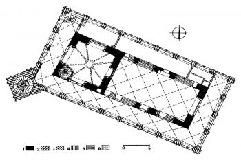 Půdorys přízemí (Durdík T., Ilustovaná encyklopedie Českých hradů, Libri, 2000 str. 183, obr. 378.)