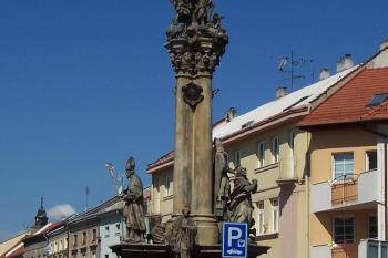 Kroměříž – morový sloup Nejsvětější Trojice (© Ivo Rozehnal, 07/2013)