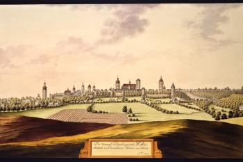 Město na obr. J. A. Venuta z roku 1808 (© J. A. Venuto, 1808)
