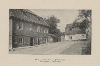 Jedová chýše od kostela sv. Apolináře (r. cca 1900) (RUTH, František a Pavel KÖRBER. Kronika královské Prahy a obcí sousedních. V Praze: Pavel Körber, 1903. sv. 1 Dostupné také z: https://www.digitalniknihovna.cz/nkp/uuid/uuid:663a6cd0-50d2-11e9-abdc-5ef3fc9bb22f)