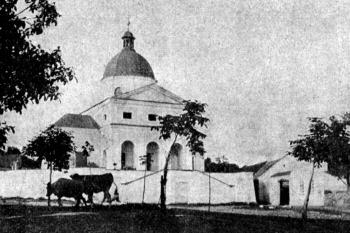 kostel na konci 19. století (© Karel B. Mádl: Soupis památek historických a uměleckých v Království Českém, sv. 01 Politický okres Kolínský, Archaelogická komise při České akademii císaře Františka Josefa pro vědy, slovesnost a umění, Praha 1897)