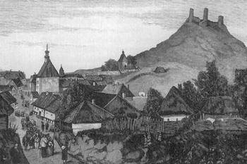 hrad a město na konci 19. století ( © J.Szermentowski, 1879)