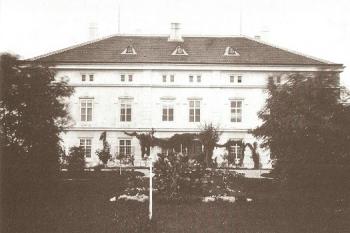 Pohled na severní průčelí tzv. zámečku ze zahrady (Johann Gustav Richter, 1870.)