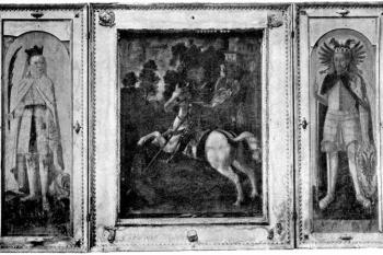 voletická archa s deskovými malbami z konce 16. století (dnes ve sbírkách Národního muzea) (© Zdeněk Wirth: Soupis památek historických a uměleckých v Království Českém, sv. 16 Politický okres vysokomýtský, Archaelogická komise při České akademii císaře Františka Josefa pro vědy, slovesnost a umění, Praha 1902)