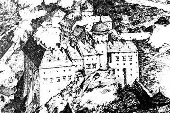 renesanční podoba hradu - pohled od západu ( © Jan Gumowski, 1934)