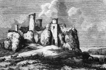 horní hrad od východu ( © B.Podbielski, Tygodnik Ilustrowany 1862)
