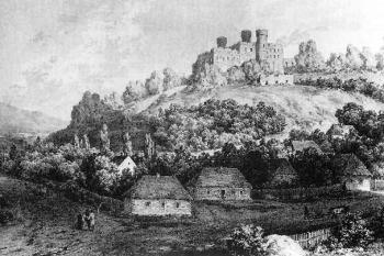 pohled od západu - litografie ze 2. poloviny 19. století ( © Napoleon Ordy)