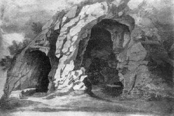 Kostelík na kresbě z r.1822 (zdroj/http://cs.wikipedia.org)