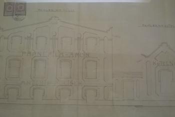 Plány piliy a mlýna 1910, uloženy v obecním muzeu v Olšanech. (© Luděk Vláčil 05/2015)