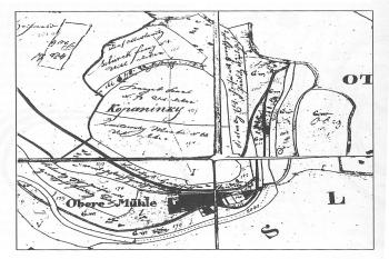 Otaslavice - pudorysný plán hradiště podle indikačni skice z roku 1834 (©1834)
