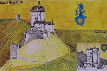 Český Šternberk v roce 1797, retrokresba (© jan heřman, 02/2012)