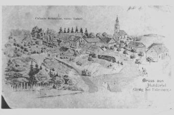 Dobová pohlednice. (zdroj: http://www.zanikleobce.cz)