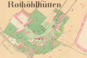 Kaple na mapě z r. 1834. (© zdroj: http://archivnimapy.cuzk.cz/com/0384-1/0384-1-001_index.html)