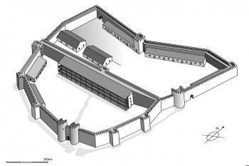 rekonstrukce (© zdroj: https://en.wikipedia.org/wiki/Samuel%27s_Fortress,_Ohrid)