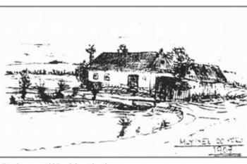 Dobová kresba, mlének v r. 1907. (© zdroj: obec Lutín)
