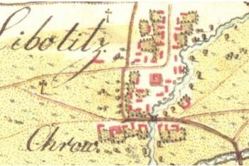 Lobodice na I. vojenském (josefském) mapování 2. pol. 18. stol. (zdroj:http://oldmaps.geolab.cz/map_viewer.pl?)