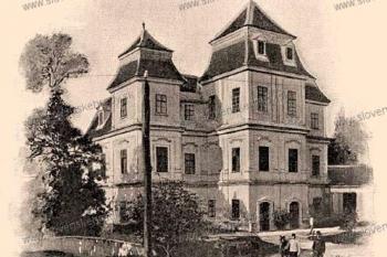 Kaštěl na dobové pohlednici. ( zdroj: http://www.slovenskehrady.sk/kastiel-trstin/obrazok/8)