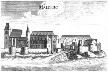 Kommenda Mailberg, Kupferstich, Georg Matthäus Vischer, 1672 (© zdroj: https://de.wikipedia.org)
