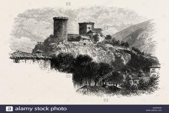  (© http://www.alamy.com/stock-photo-the-chateau-of-foix-the-pyrenees-france-19th-century-engraving-60118395.html)