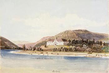 Kaštěl na staré kresbě. (© zdroj: https://upload.wikimedia.org/wikipedia/commons/1/1f/Orlove.jpg)